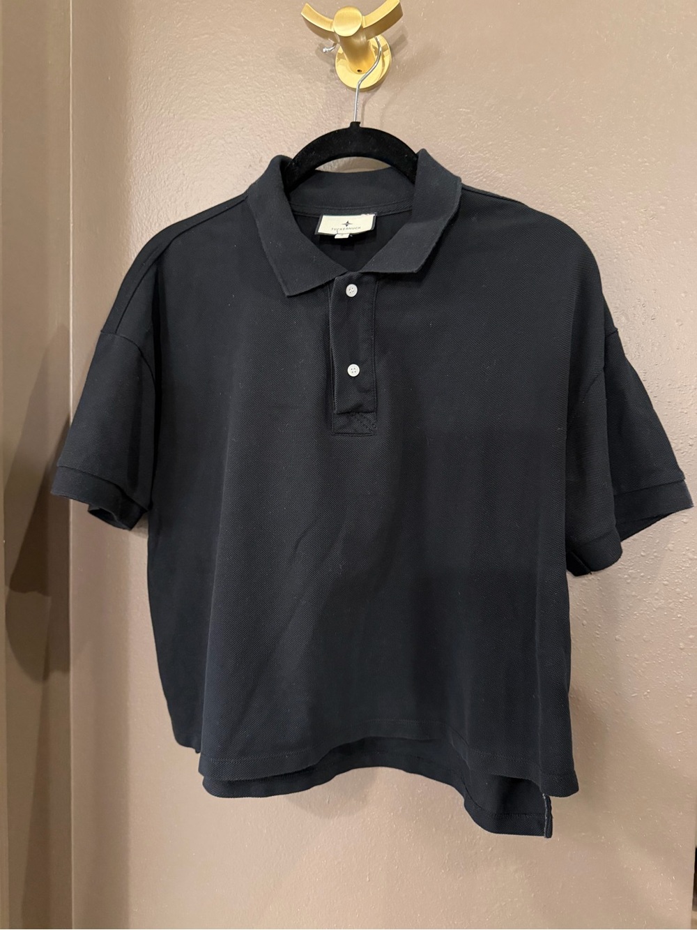 Tuckernuck Black Pique Holmes Boyfriend Polo